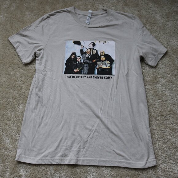 Adaams Family Graphic Short Sleeve Tee - Beige - Picture 1 of 3
